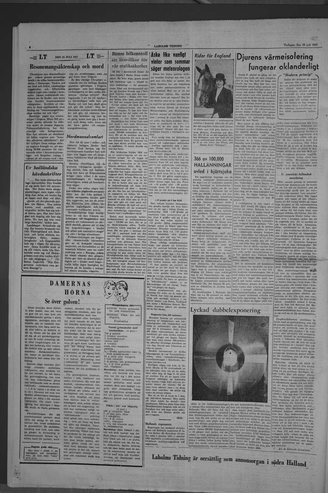 Laholms Tidning Tisdag 23 juli 1957, sida 4