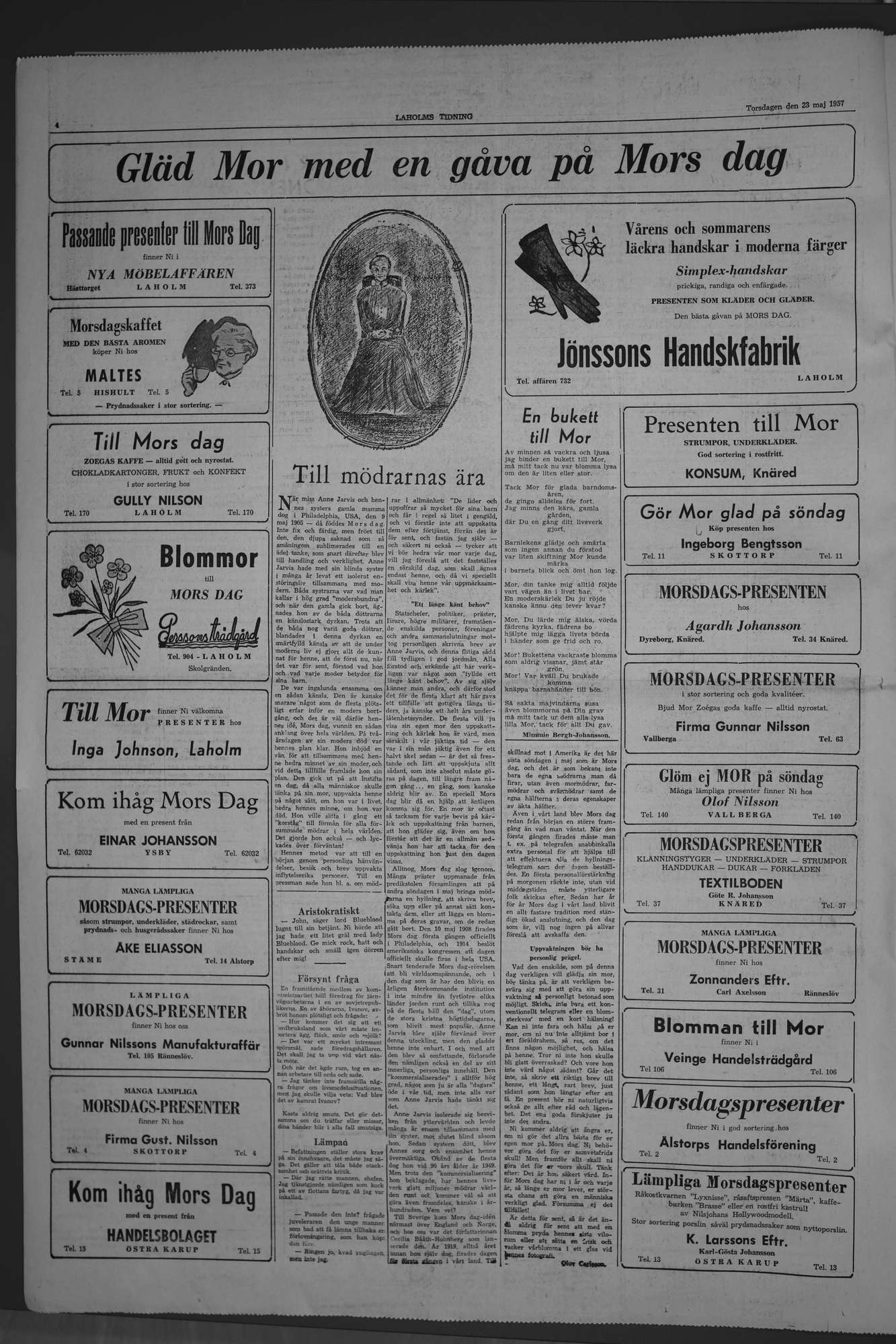 Laholms Tidning Torsdag 23 maj 1957, sida 4