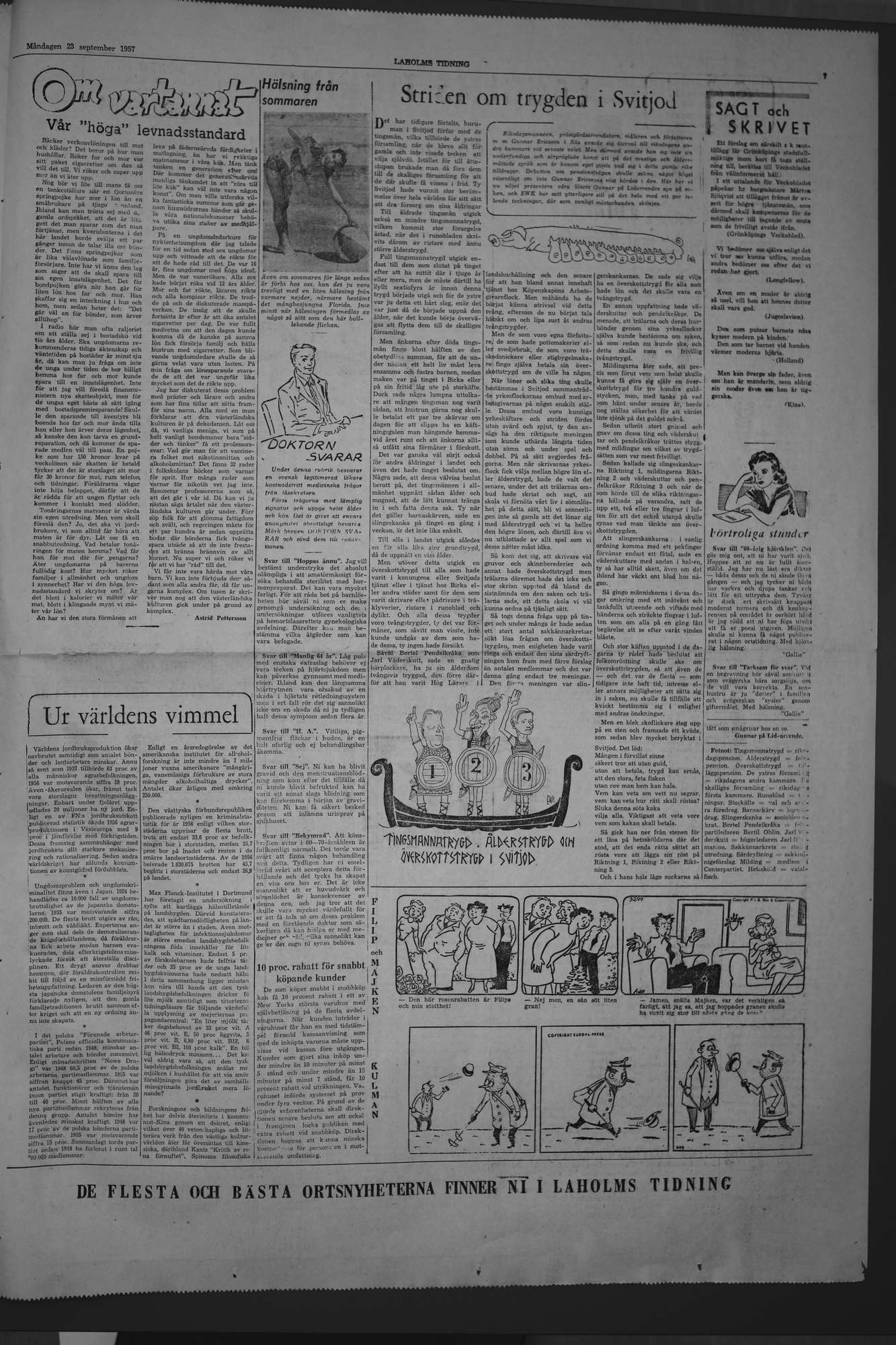 Laholms Tidning Måndag 23 september 1957, sida 7