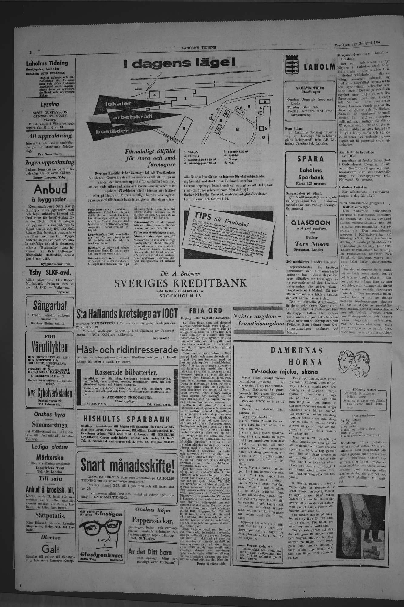 Laholms Tidning Onsdag 24 april 1957, sida 2