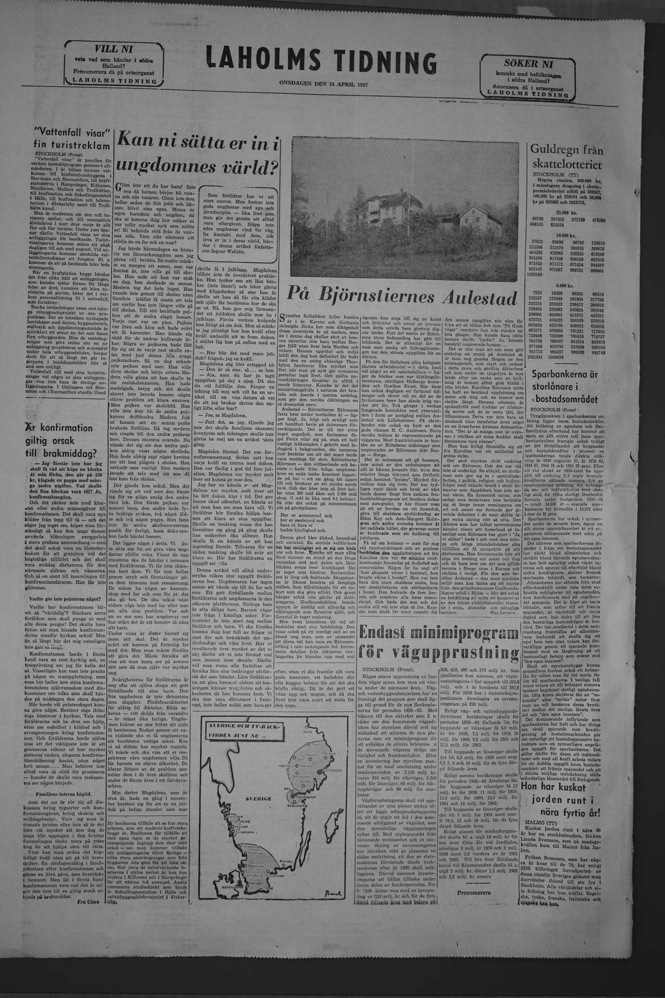Laholms Tidning Onsdag 24 april 1957, sida 8
