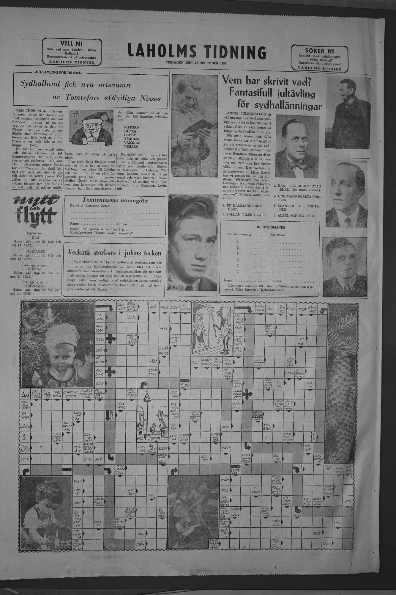 Laholms Tidning Tisdag 24 december 1957, sida 8