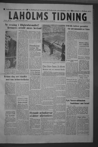 Förstasidan, Torsdag 24 januari 1957