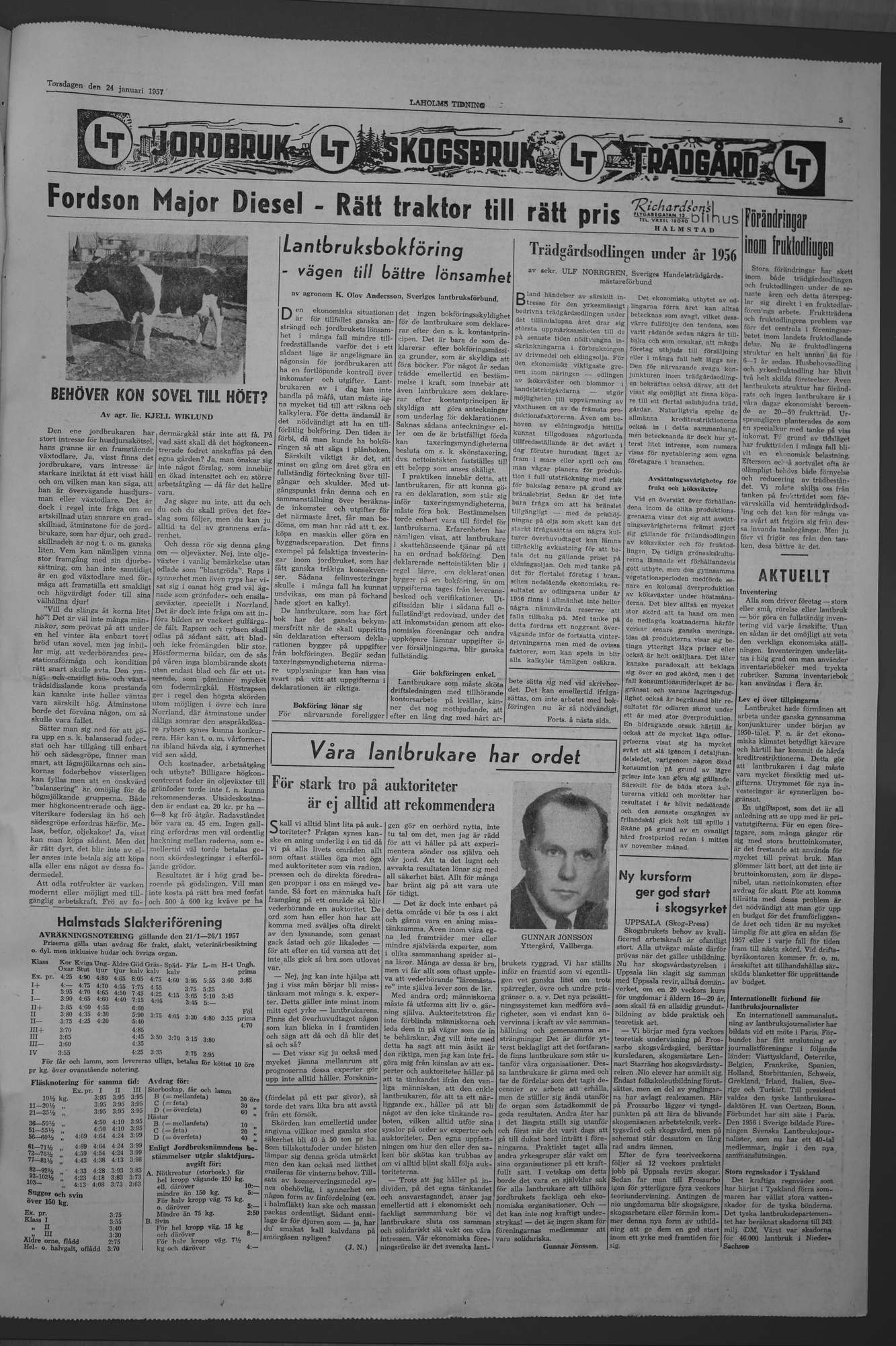 Laholms Tidning Torsdag 24 januari 1957, sida 5