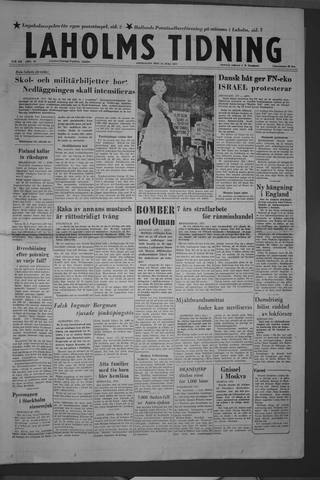 Förstasidan, Onsdag 24 juli 1957