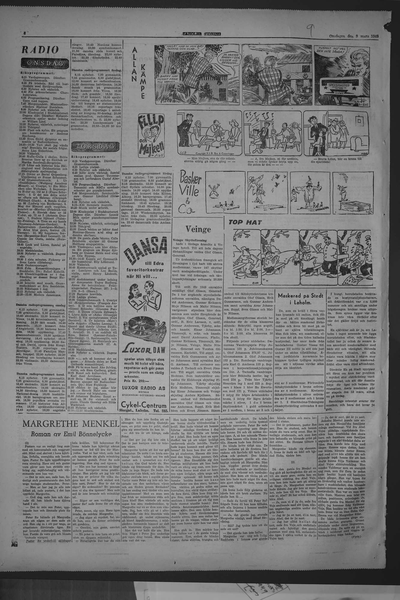 Laholms Tidning Onsdag 9 mars 1949, sida 6