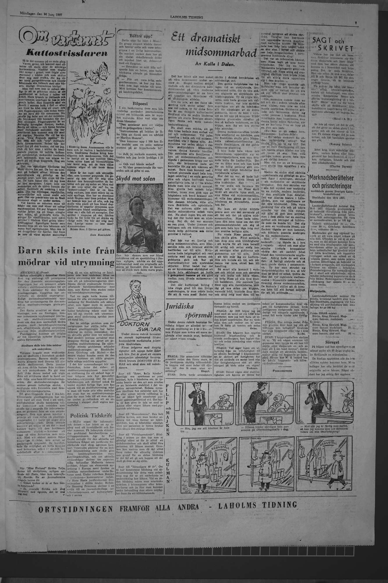 Laholms Tidning Måndag 24 juni 1957, sida 7