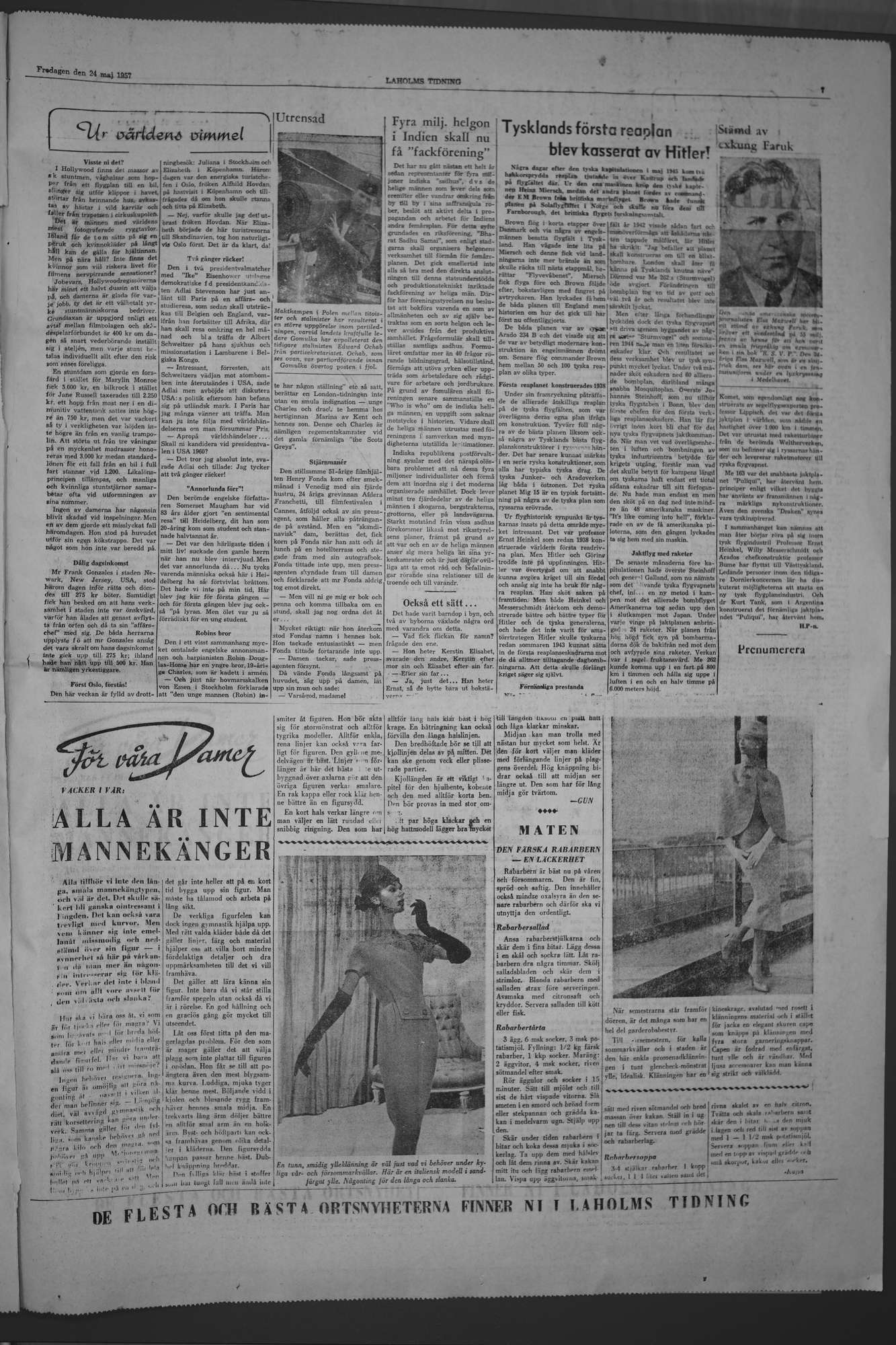 Laholms Tidning Fredag 24 maj 1957, sida 7