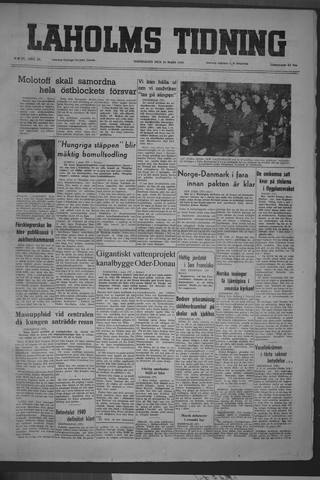 Förstasidan, Torsdag 10 mars 1949