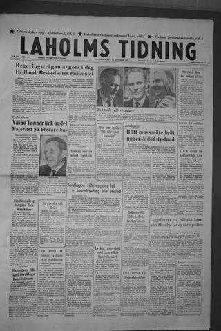 Förstasidan, Torsdag 24 oktober 1957