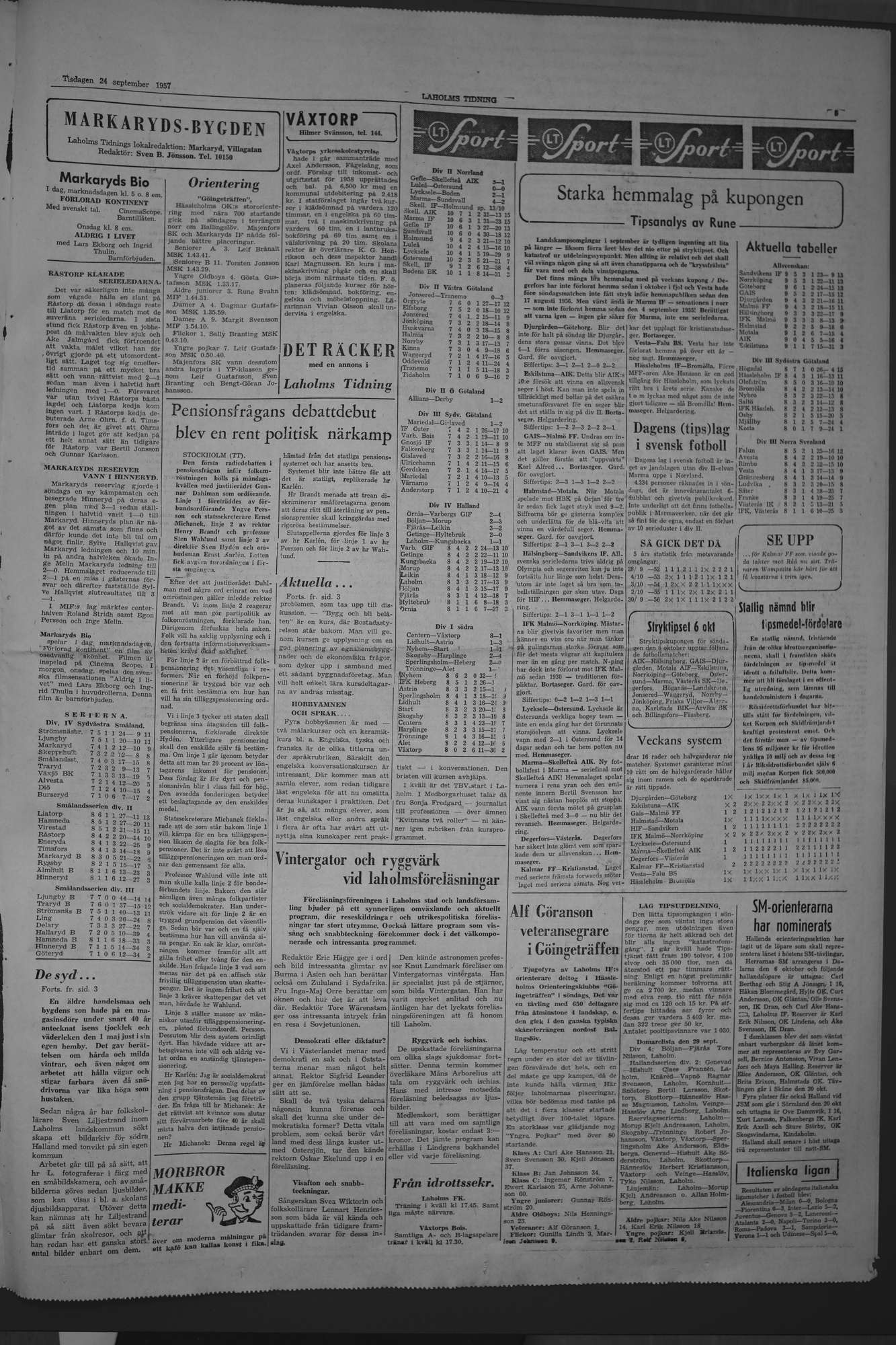 Laholms Tidning Tisdag 24 september 1957, sida 5