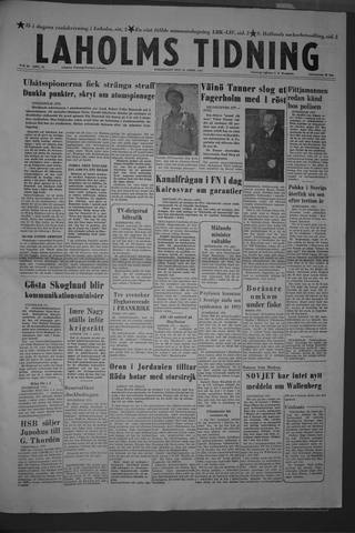 Förstasidan, Torsdag 25 april 1957