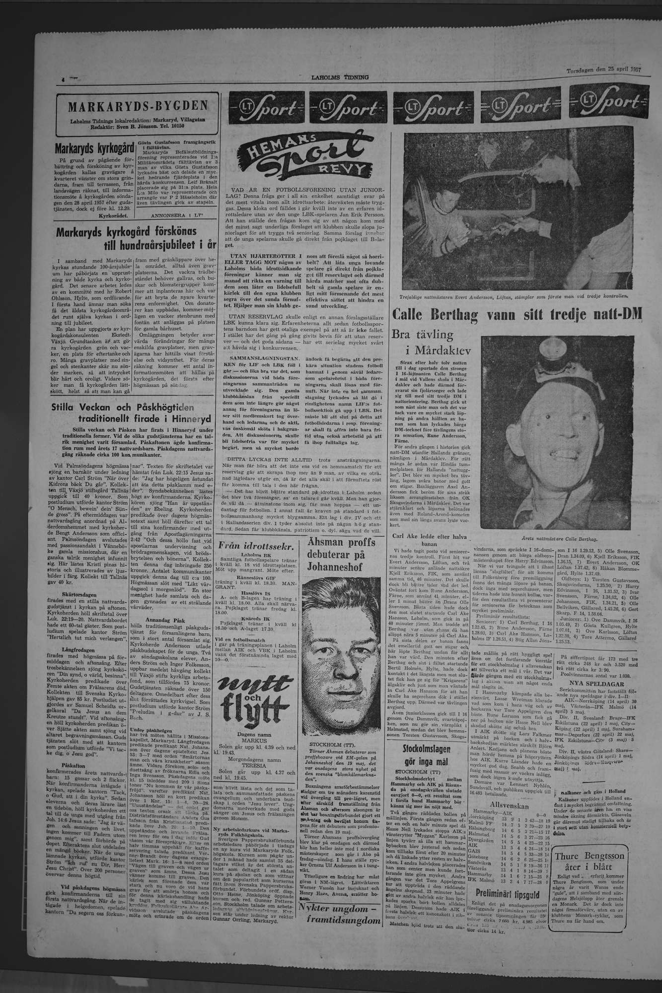 Laholms Tidning Torsdag 25 april 1957, sida 4