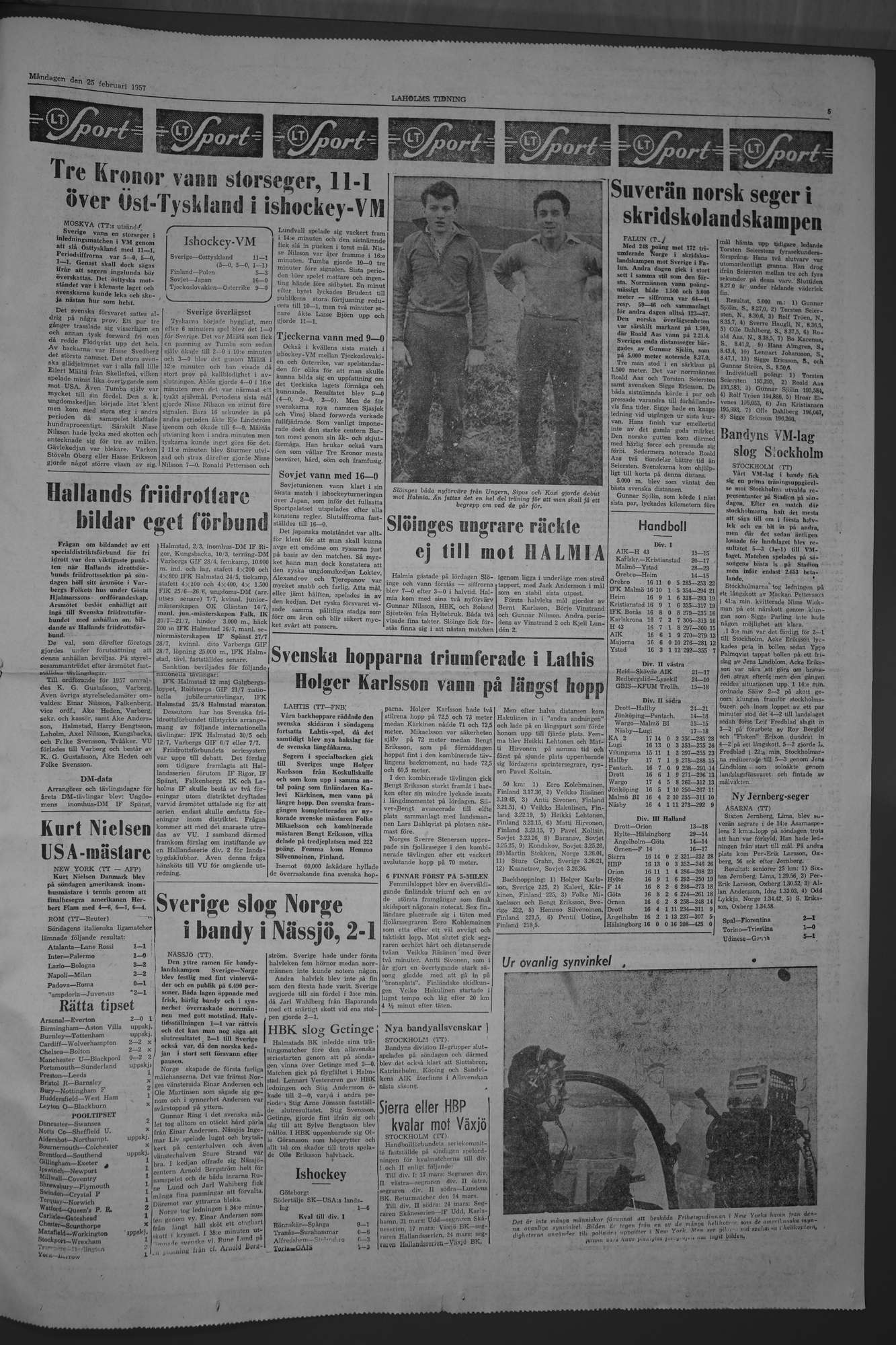 Laholms Tidning Måndag 25 februari 1957, sida 5