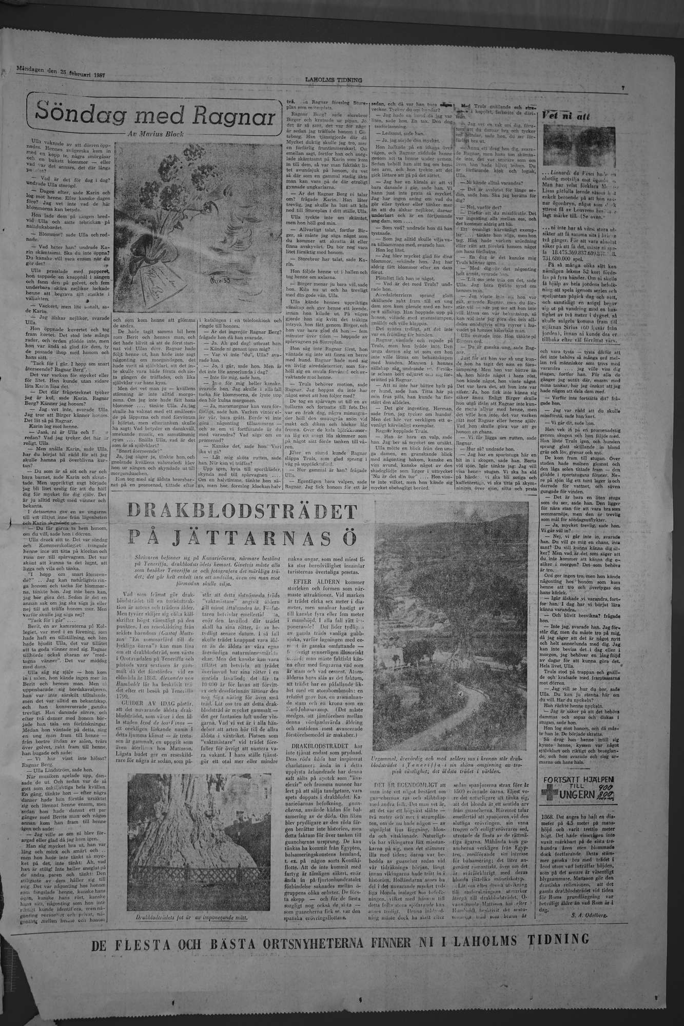 Laholms Tidning Måndag 25 februari 1957, sida 7