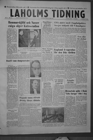 Förstasidan, Måndag 25 mars 1957