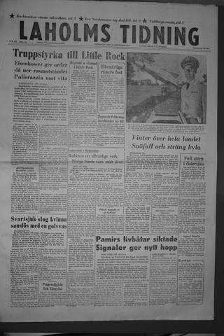 Förstasidan, Onsdag 25 september 1957