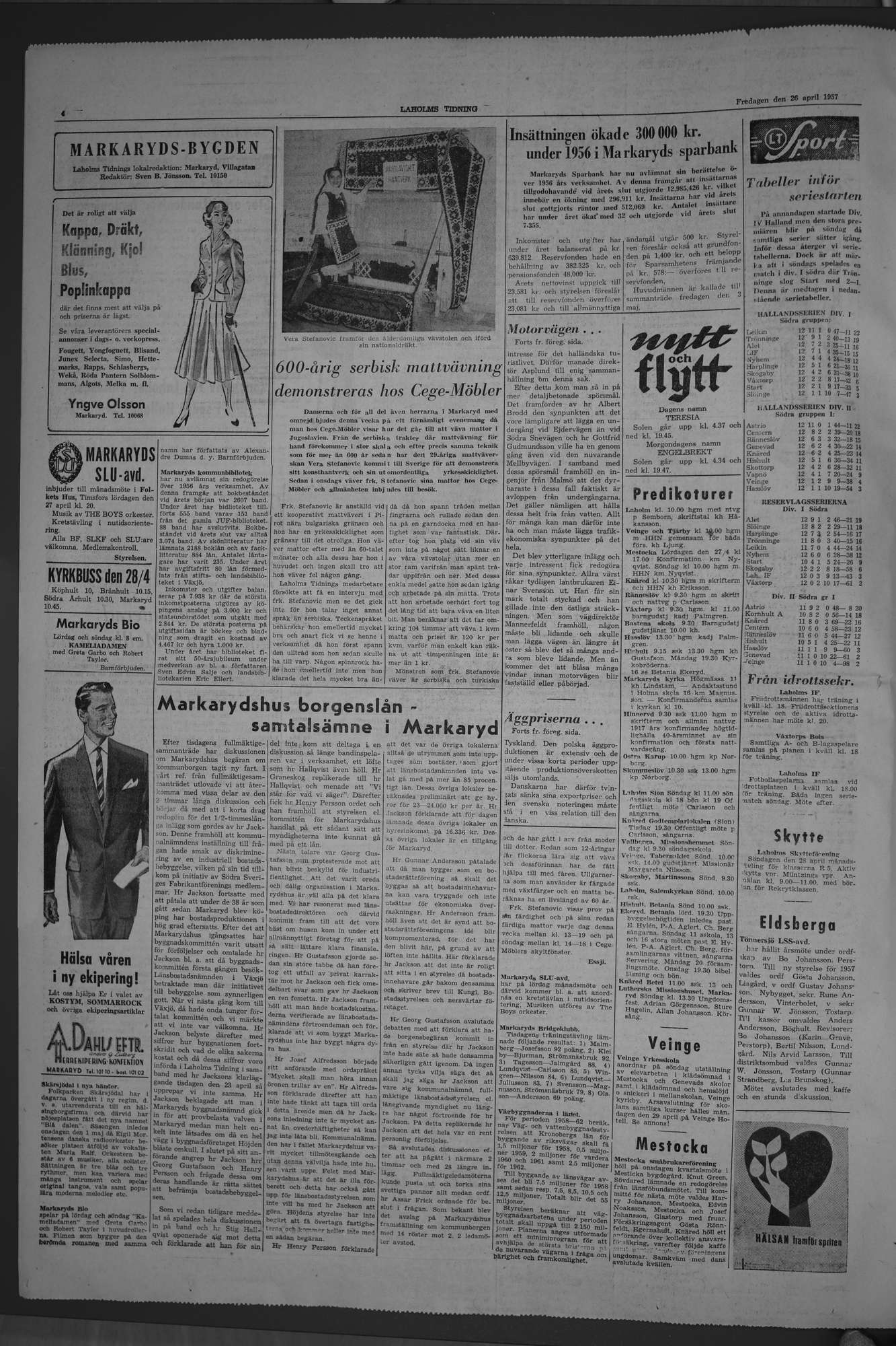 Laholms Tidning Fredag 26 april 1957, sida 4