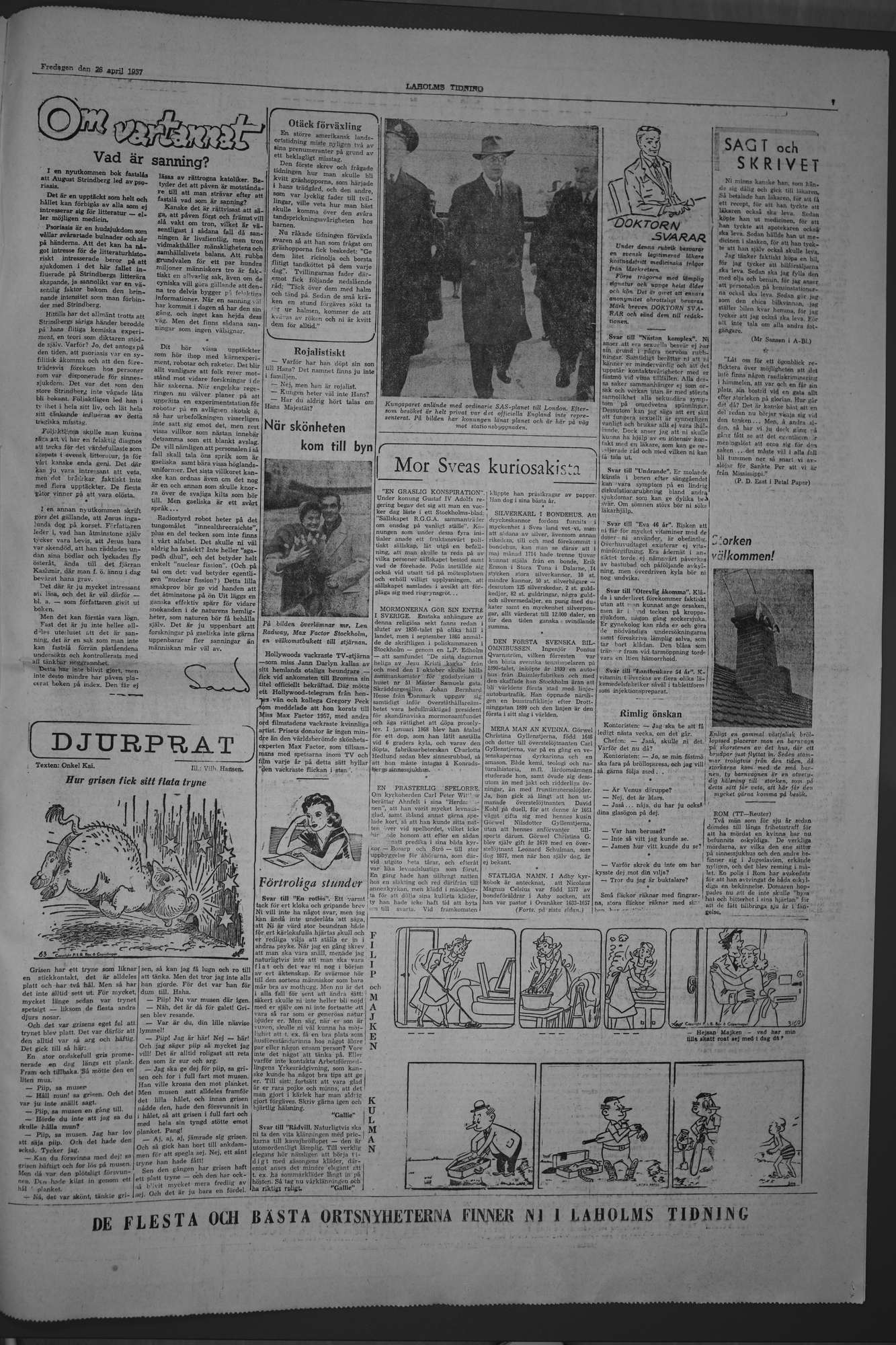 Laholms Tidning Fredag 26 april 1957, sida 7