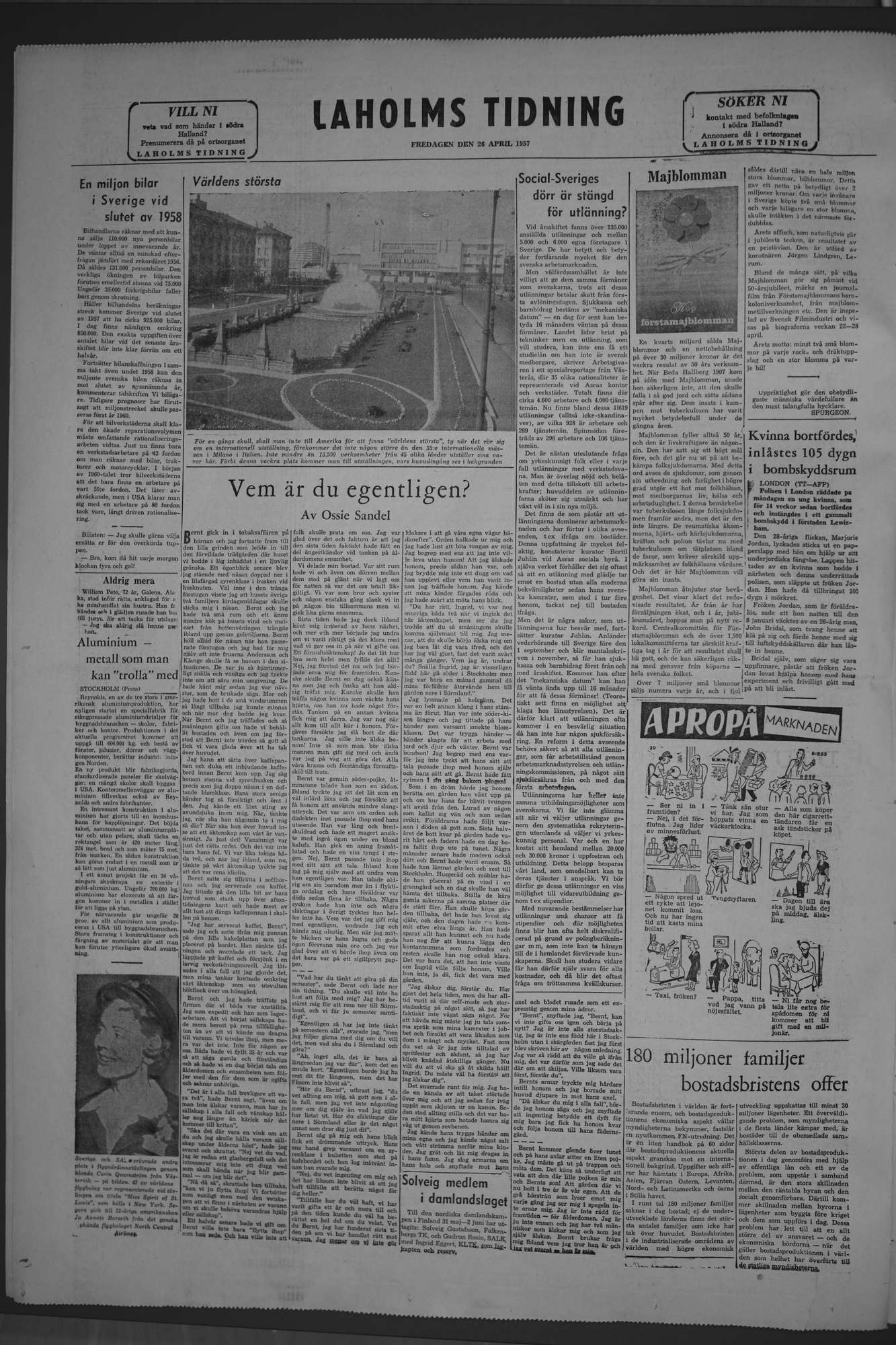 Laholms Tidning Fredag 26 april 1957, sida 8