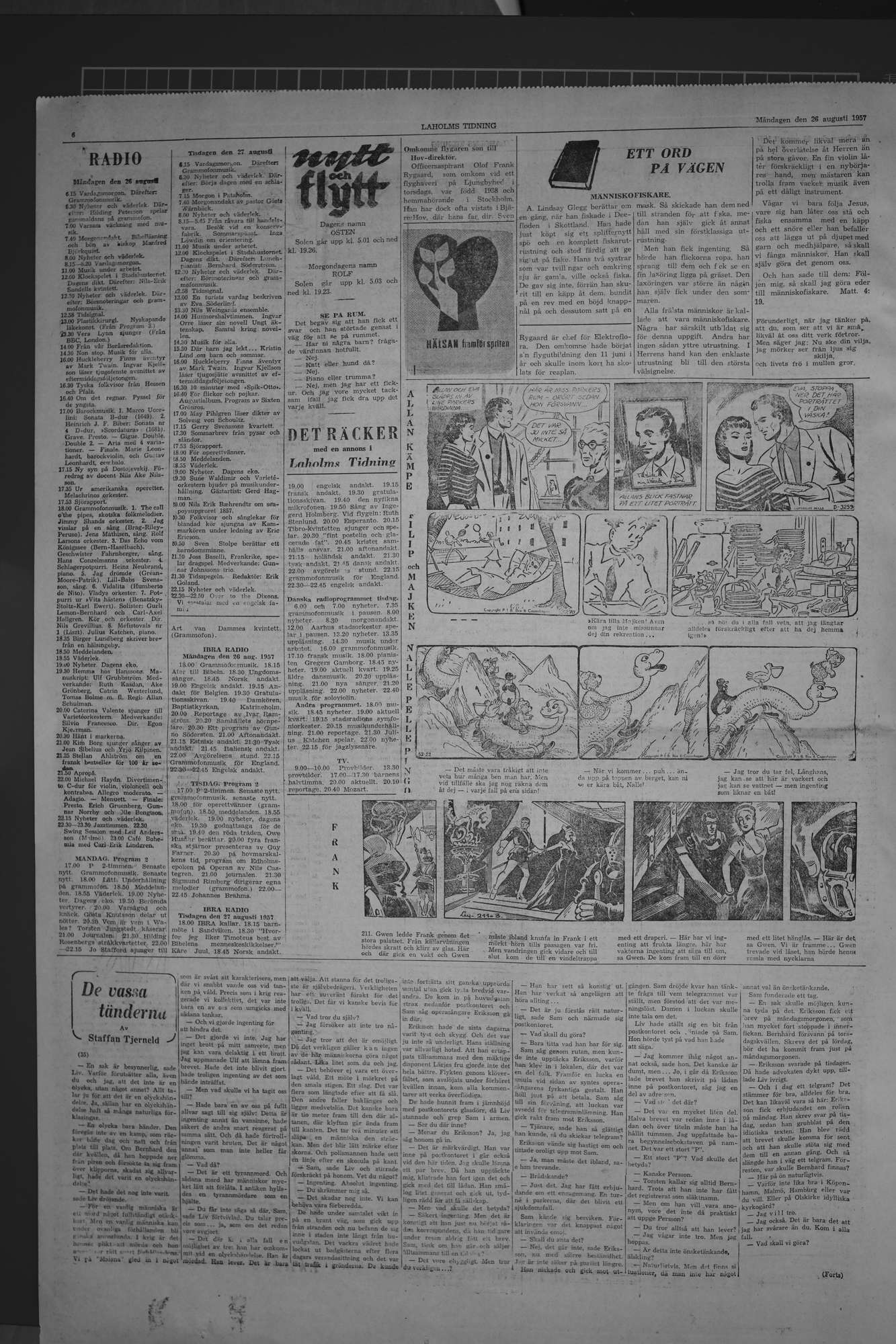 Laholms Tidning Måndag 26 augusti 1957, sida 6