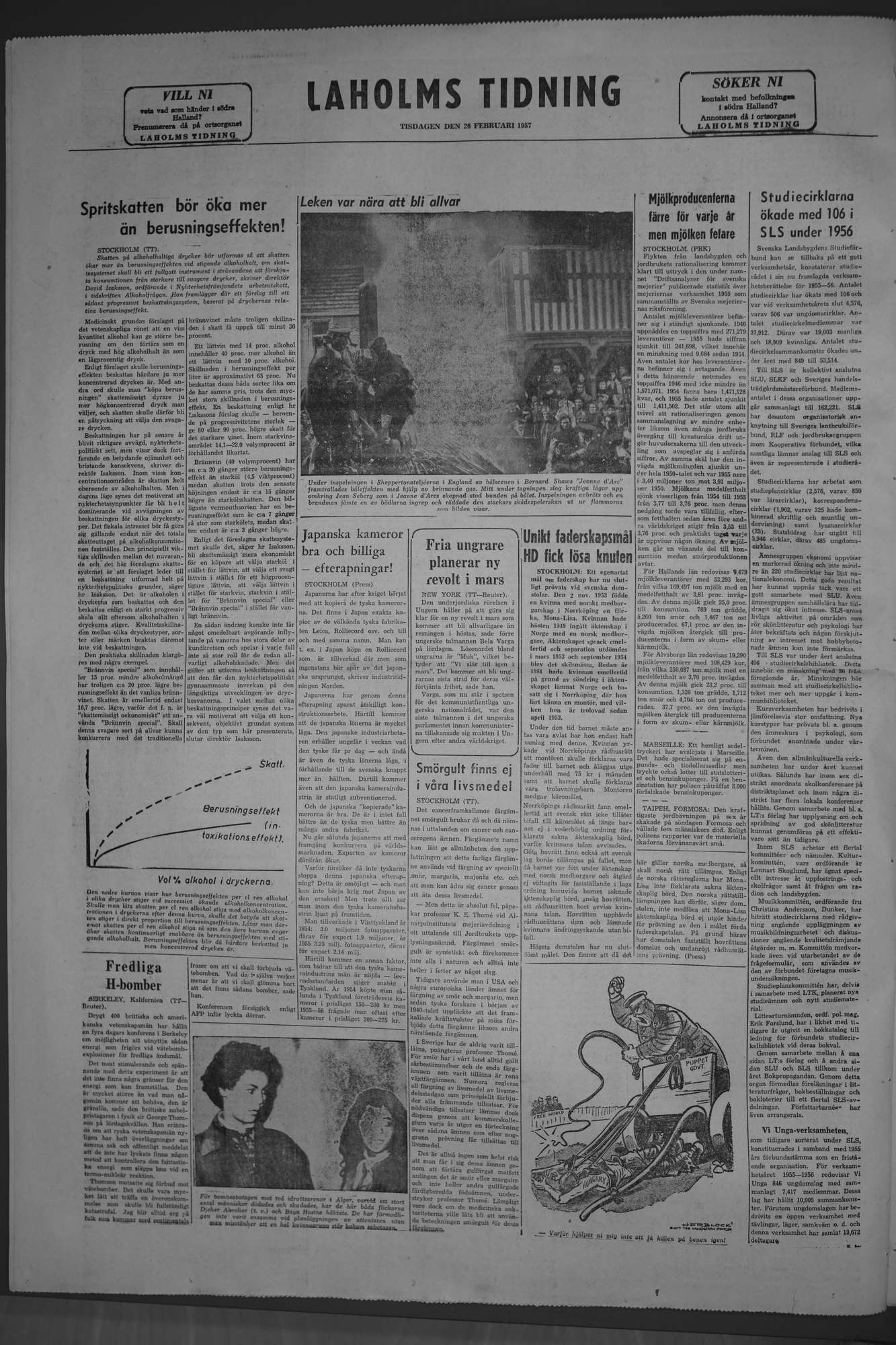 Laholms Tidning Tisdag 26 februari 1957, sida 8