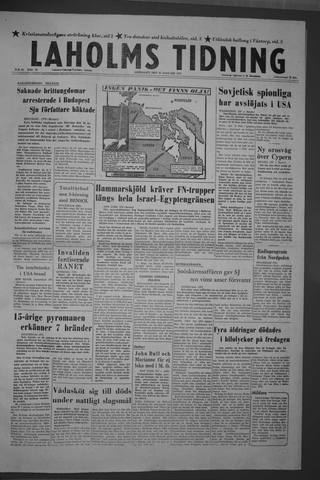 Förstasidan, Lördag 26 januari 1957