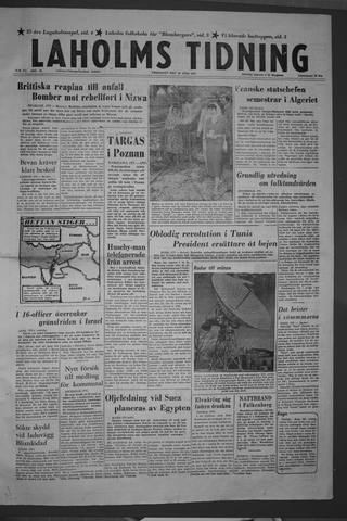Förstasidan, Fredag 26 juli 1957
