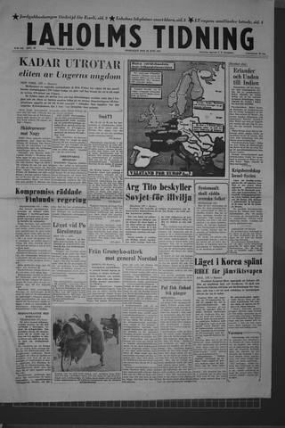 Förstasidan, Onsdag 26 juni 1957