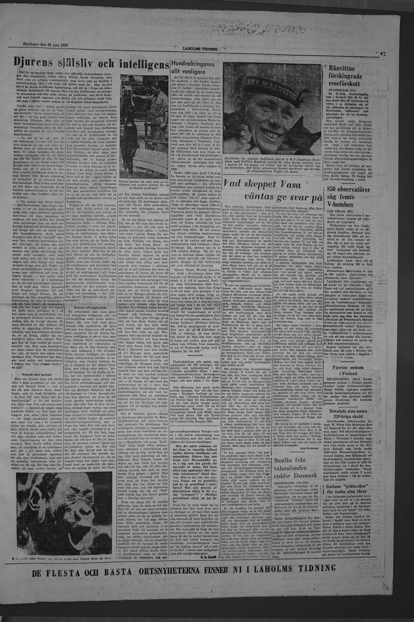 Laholms Tidning Onsdag 26 juni 1957, sida 5