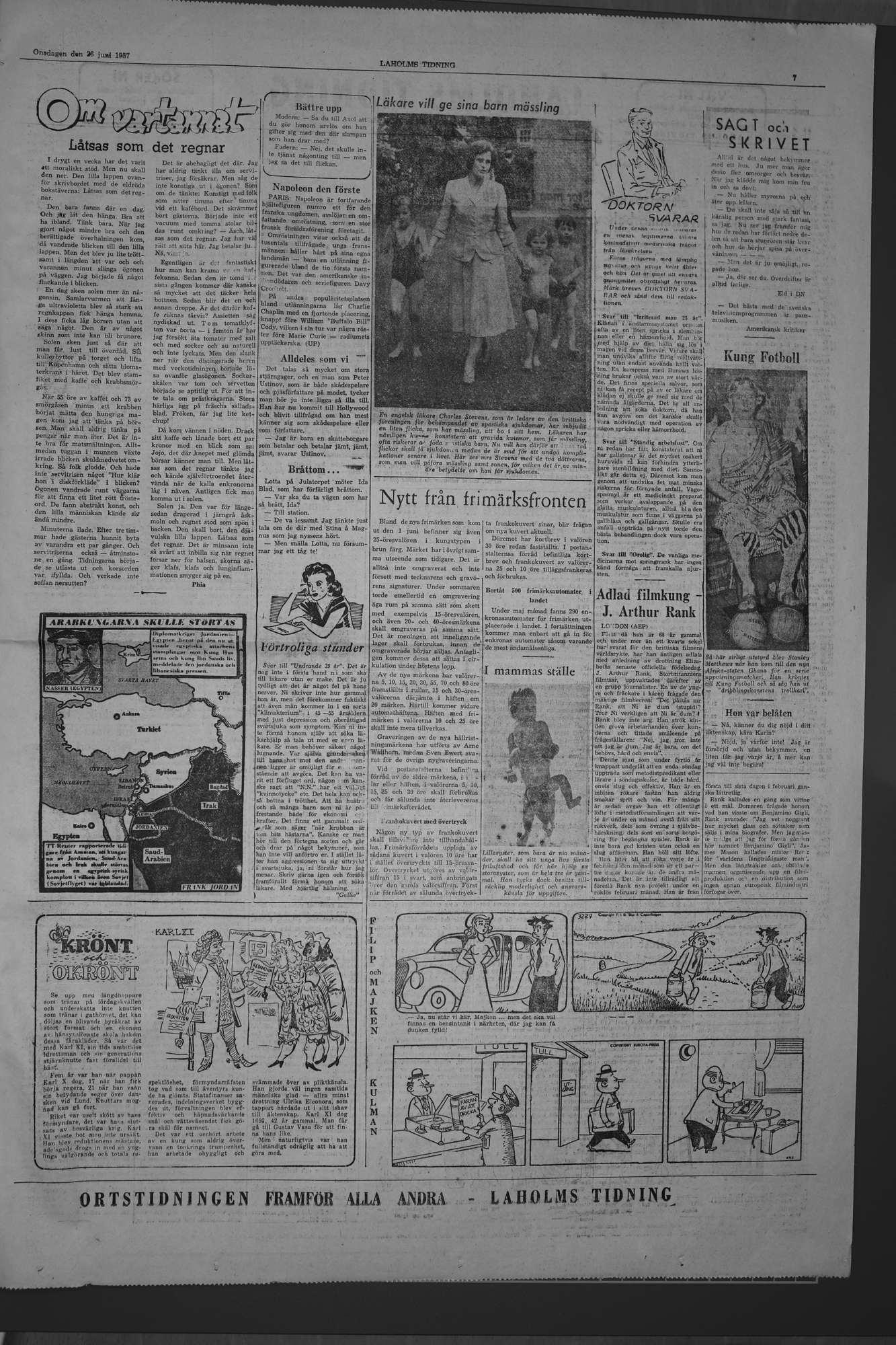 Laholms Tidning Onsdag 26 juni 1957, sida 7