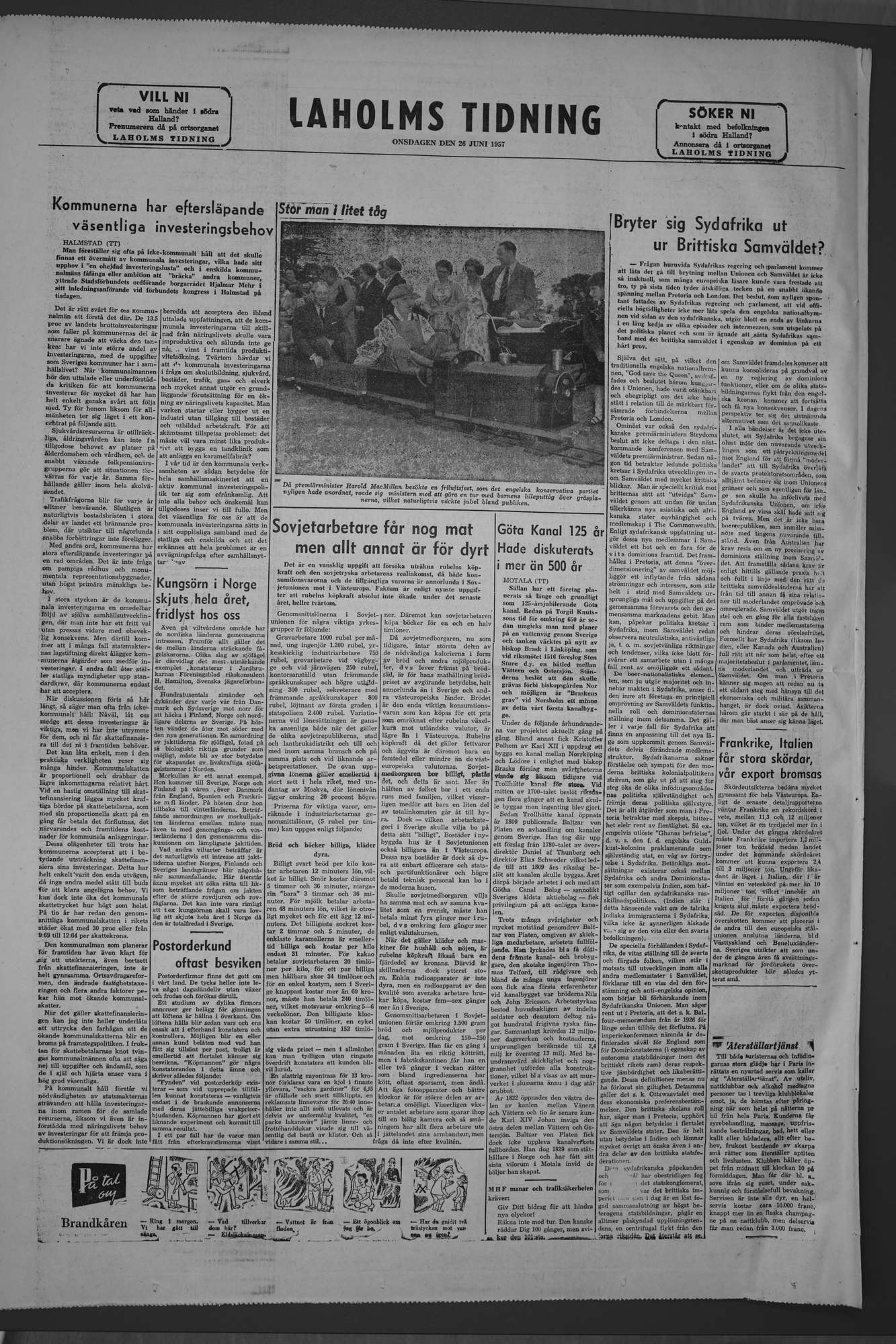 Laholms Tidning Onsdag 26 juni 1957, sida 8