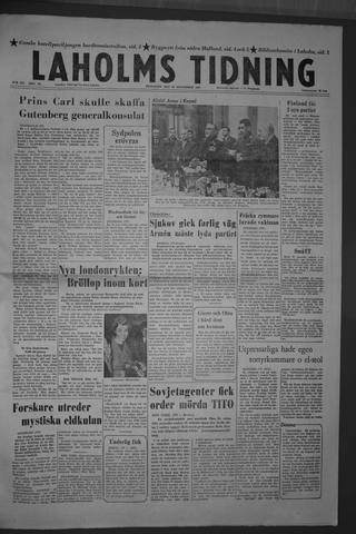 Förstasidan, Tisdag 26 november 1957