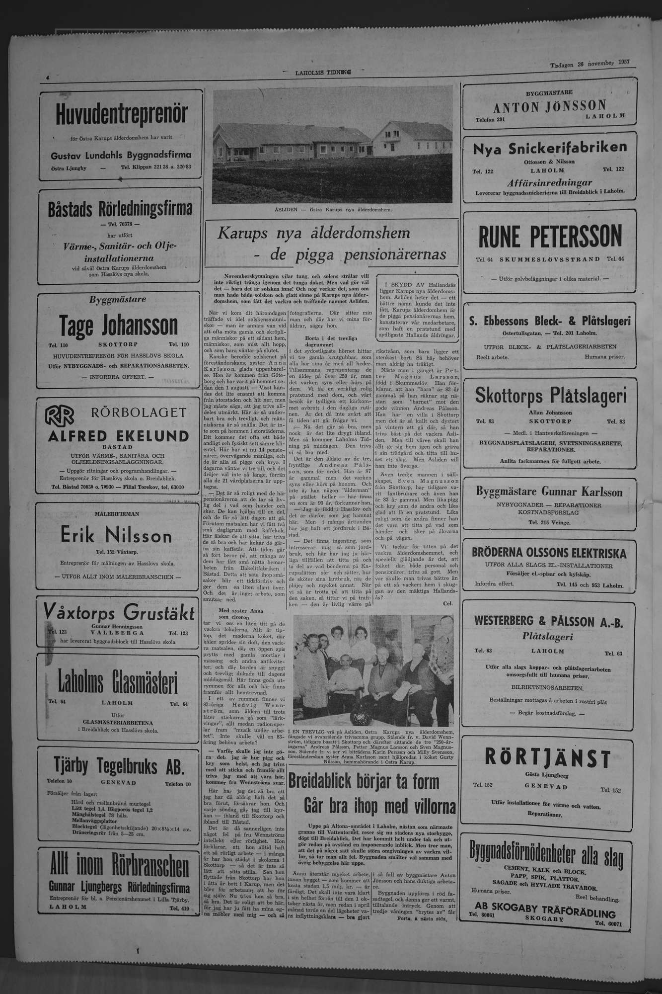 Laholms Tidning Tisdag 26 november 1957, sida 4