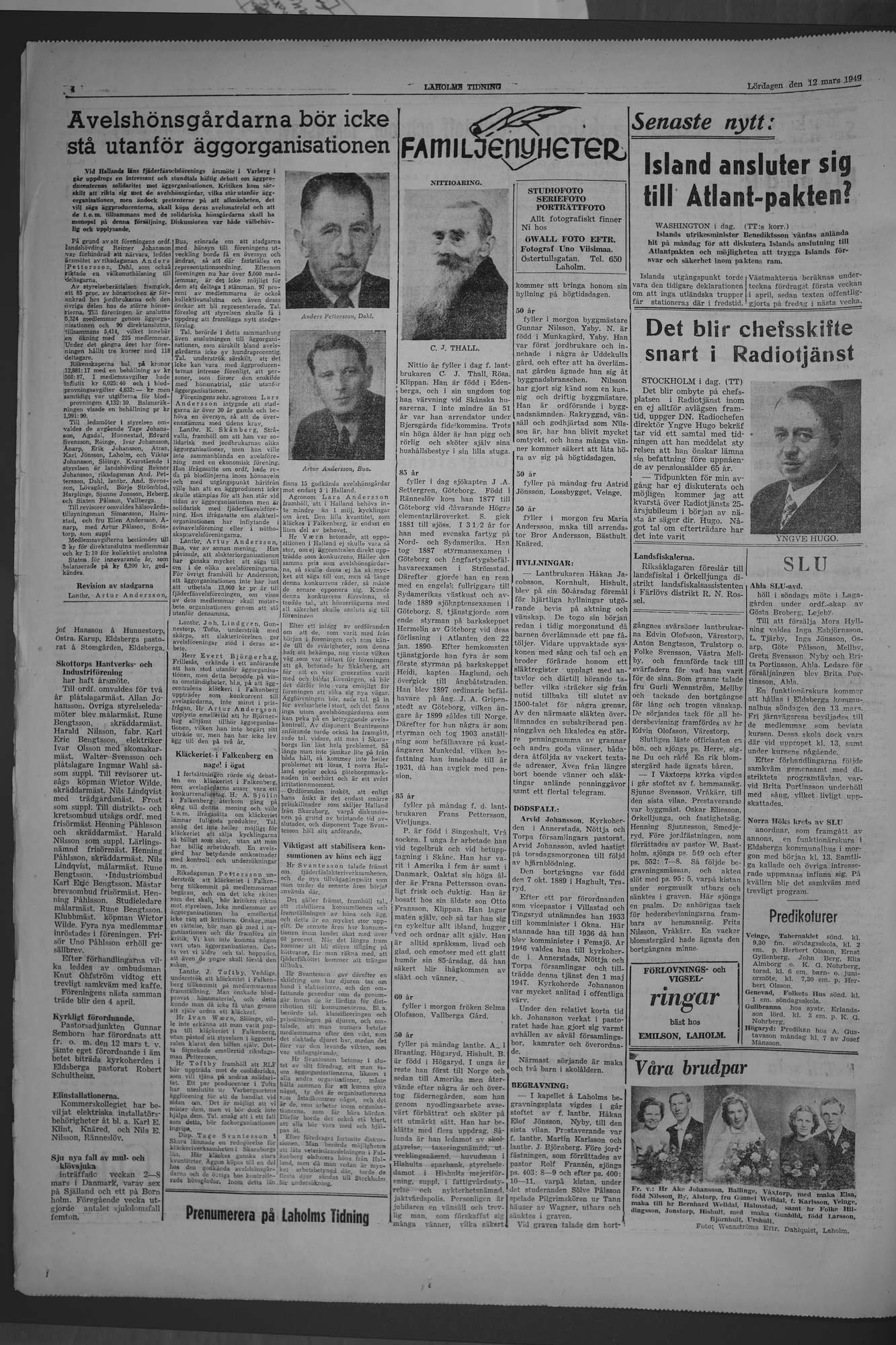 Laholms Tidning Lördag 12 mars 1949, sida 4