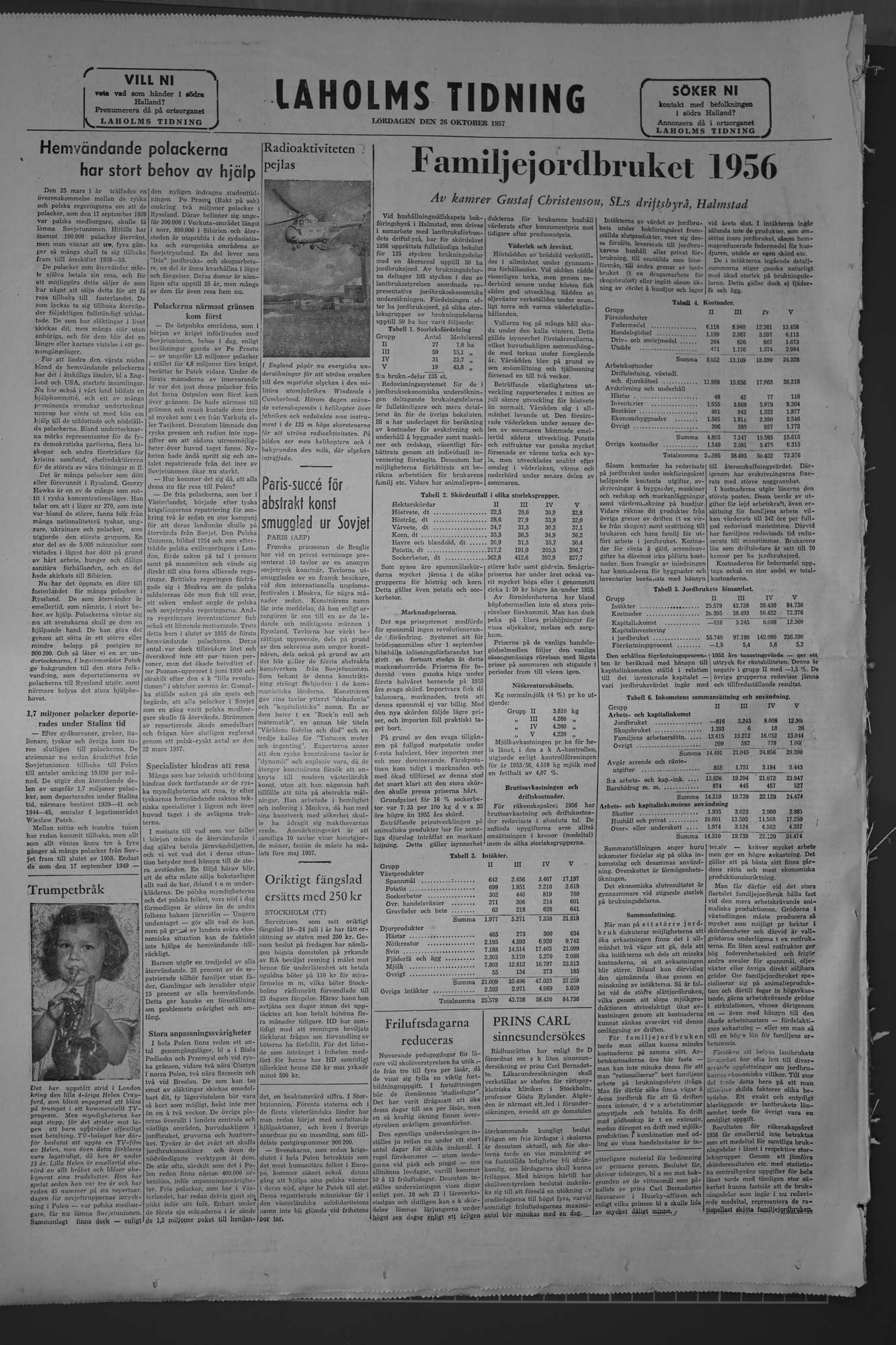 Laholms Tidning Lördag 26 oktober 1957, sida 8