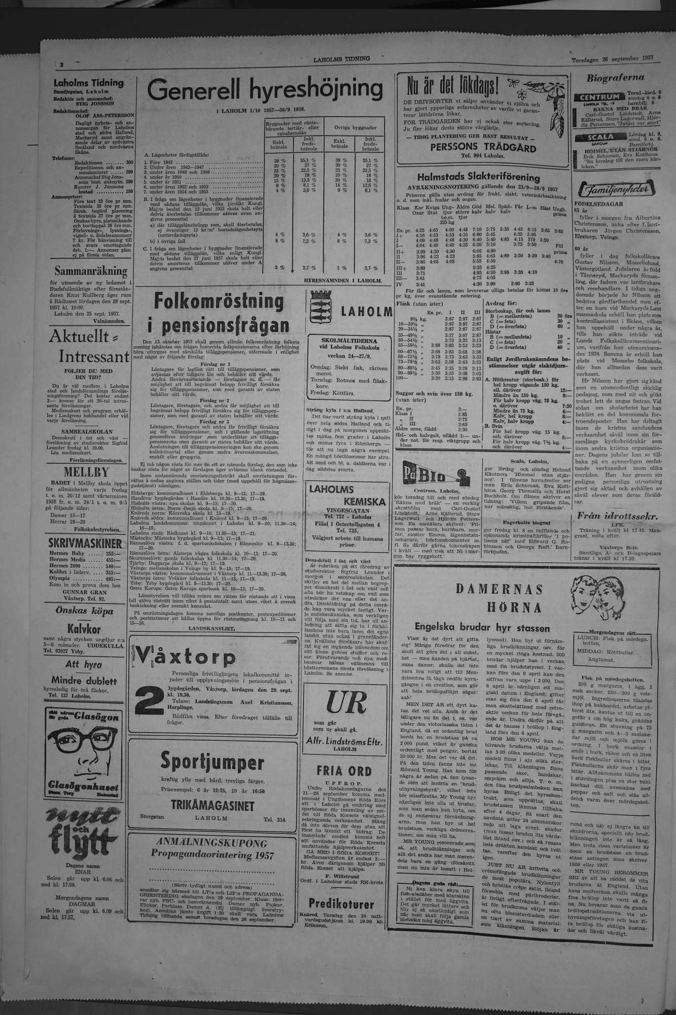 Laholms Tidning Torsdag 26 september 1957, sida 2