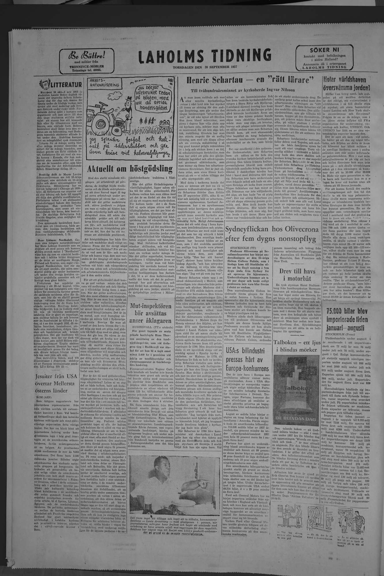 Laholms Tidning Torsdag 26 september 1957, sida 8