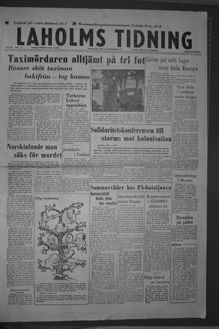 Förstasidan, Fredag 27 december 1957