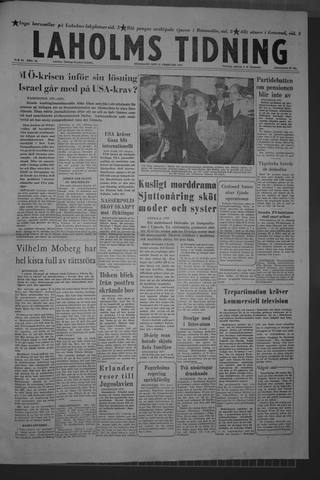 Förstasidan, Onsdag 27 februari 1957
