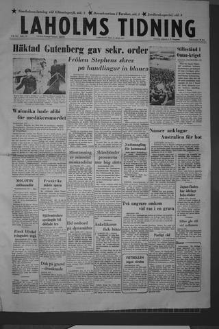 Förstasidan, Lördag 27 juli 1957