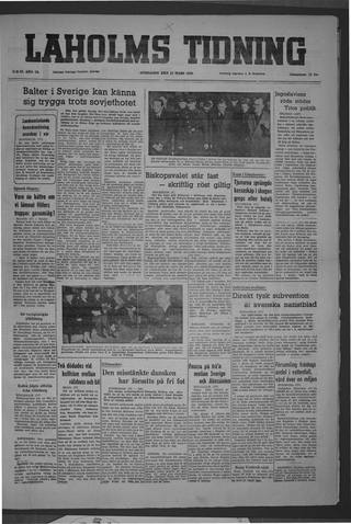 Förstasidan, Onsdag 16 mars 1949