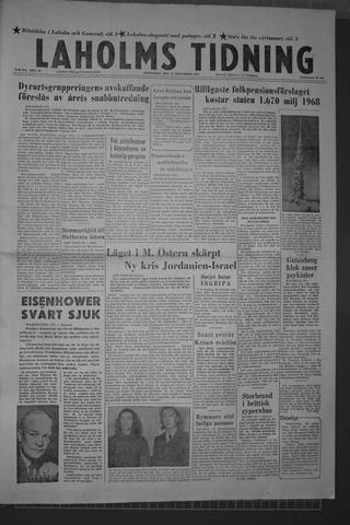 Förstasidan, Onsdag 27 november 1957