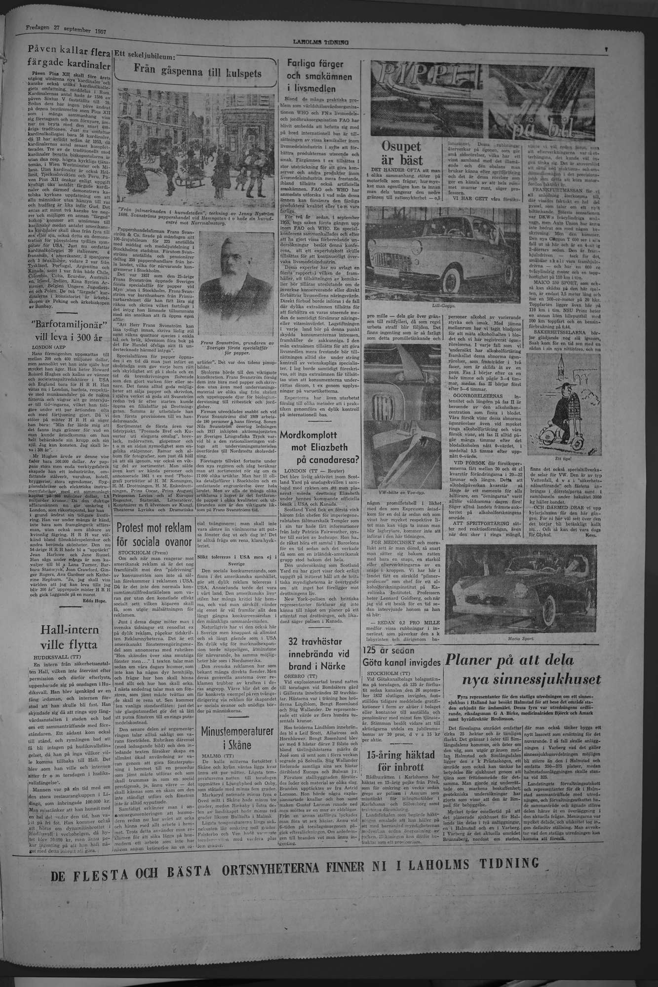 Laholms Tidning Fredag 27 september 1957, sida 7