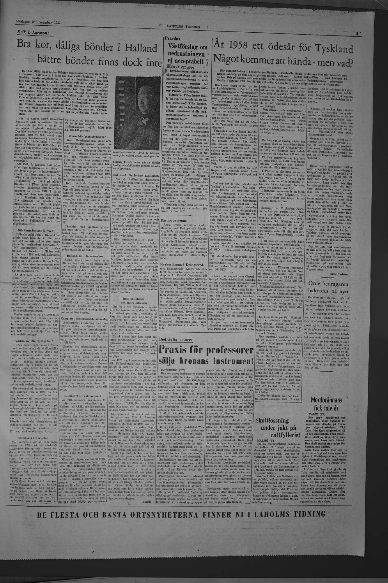 Laholms Tidning Lördag 28 december 1957, sida 5