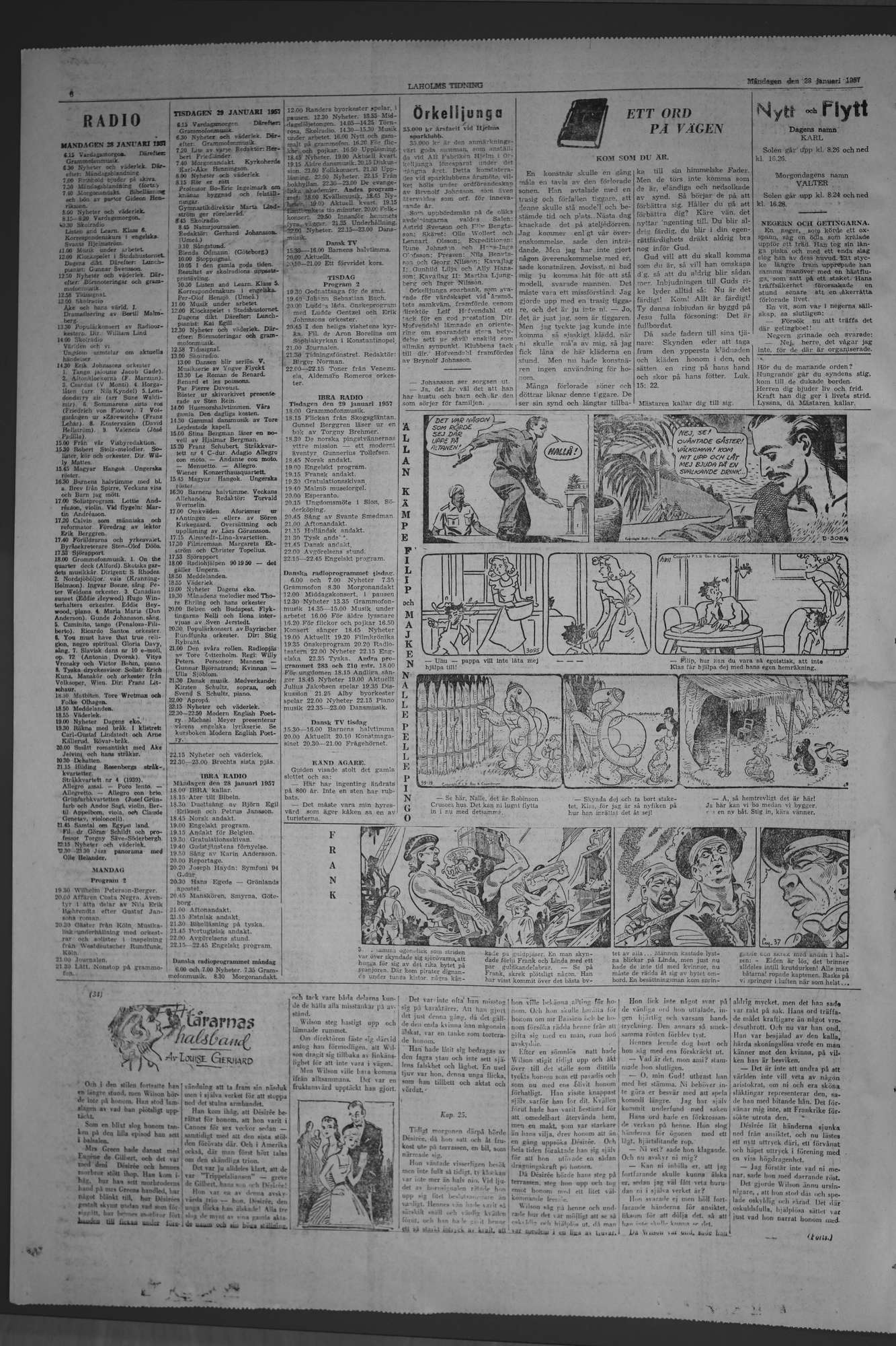 Laholms Tidning Måndag 28 januari 1957, sida 6