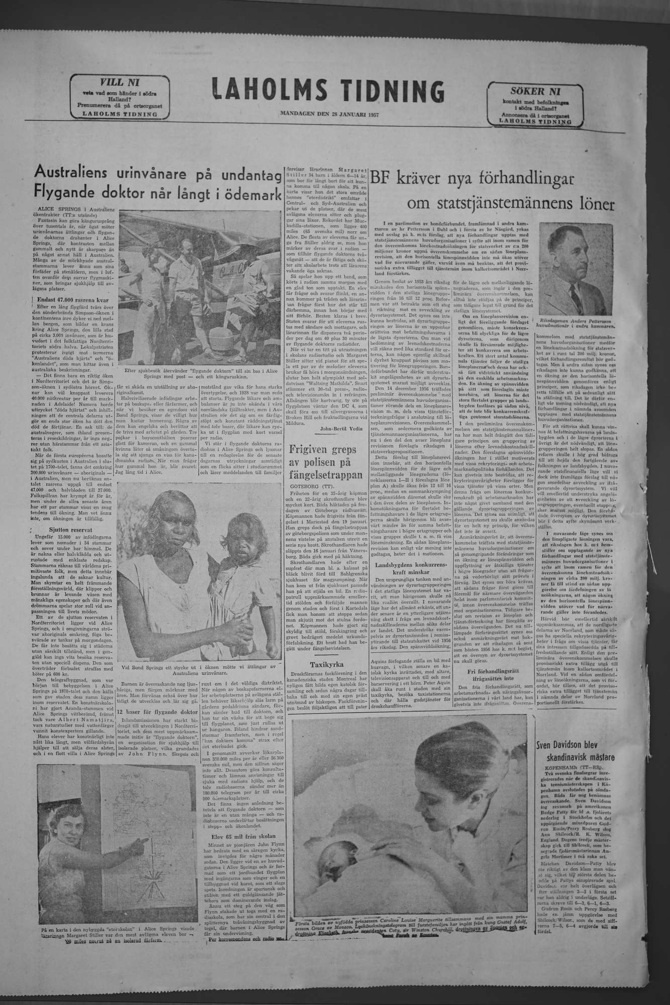 Laholms Tidning Måndag 28 januari 1957, sida 8