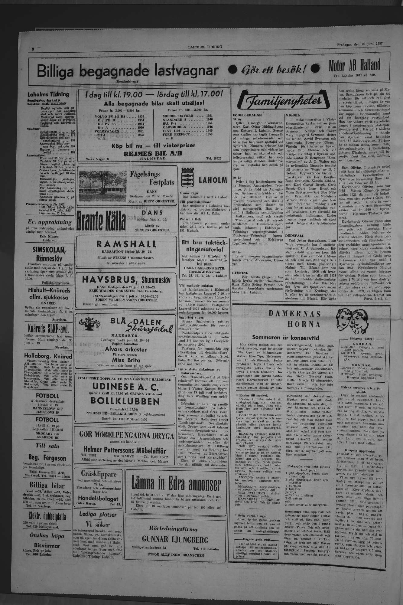 Laholms Tidning Fredag 28 juni 1957, sida 2