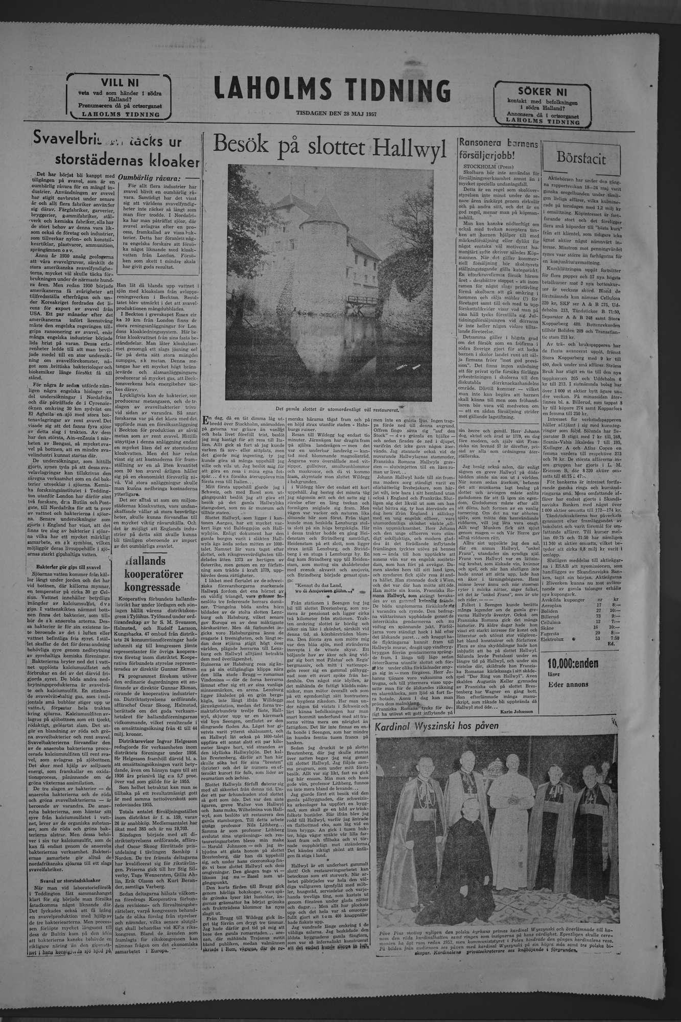 Laholms Tidning Tisdag 28 maj 1957, sida 8