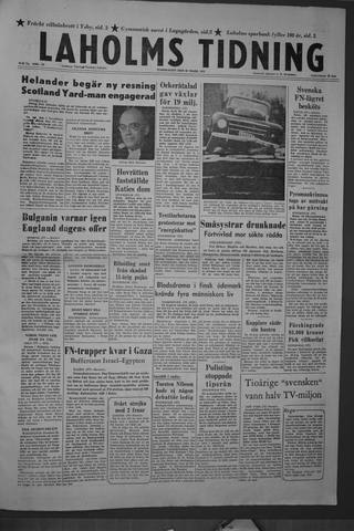 Förstasidan, Torsdag 28 mars 1957